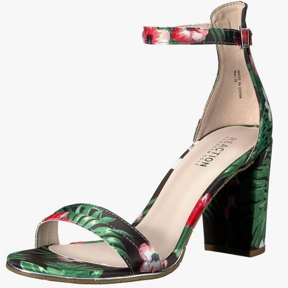 Kenneth Cole Reaction Lolita Floral Block Heel Sandals Size 8 - Picture 4 of 14